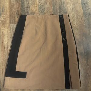 White House Black Market Tan and Black Pencil Skirt